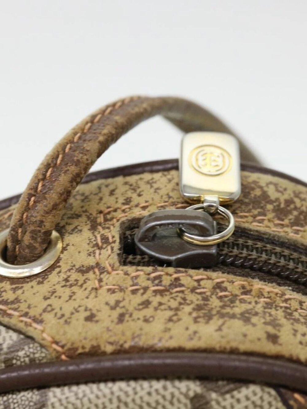 GUCCI Web Sherry Line GG Canvas Shoulder Bag PVC Leather Beige Green Auth rd4502 - Picture 9 of 16